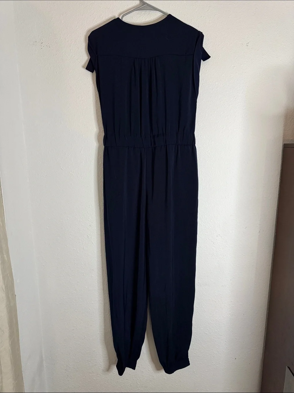 Gibson Latimer Dark Navy Sleeveless Drawstring Jumpsuit - Picture 3 of 7